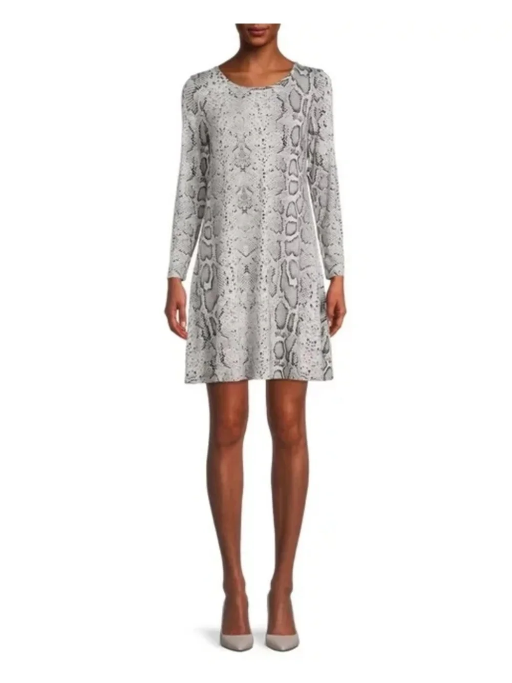 Nine. Eight New York Women’s Snakeskin Long Sleeve T-Shirt Dress Size XL NWT